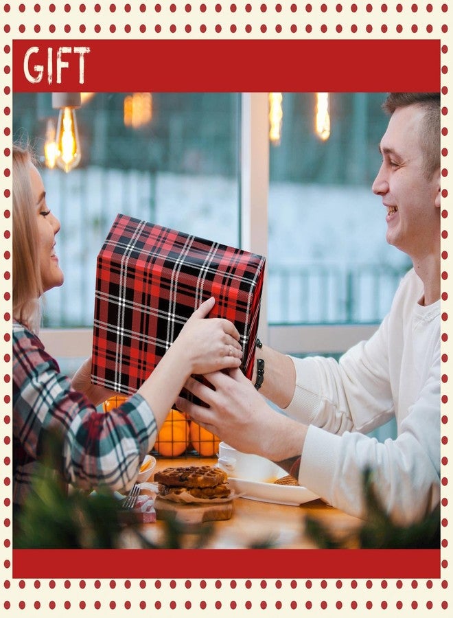 Watersay 12 Sheets Tartan Plaid Christmas Wrapping Paper 20 x 28 Inches Gift Wrap Packaging Red Black White and Green Tartan Wrapping Paper for Holiday Christmas Birthday Party Supplies - Image 4